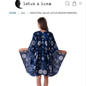 Lotus & Luna Nightfall Blue Lotus Moon Kimono